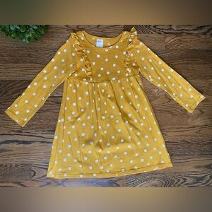 H&M Toddler Girls Yellow Polka Dot Dress Sz 3T